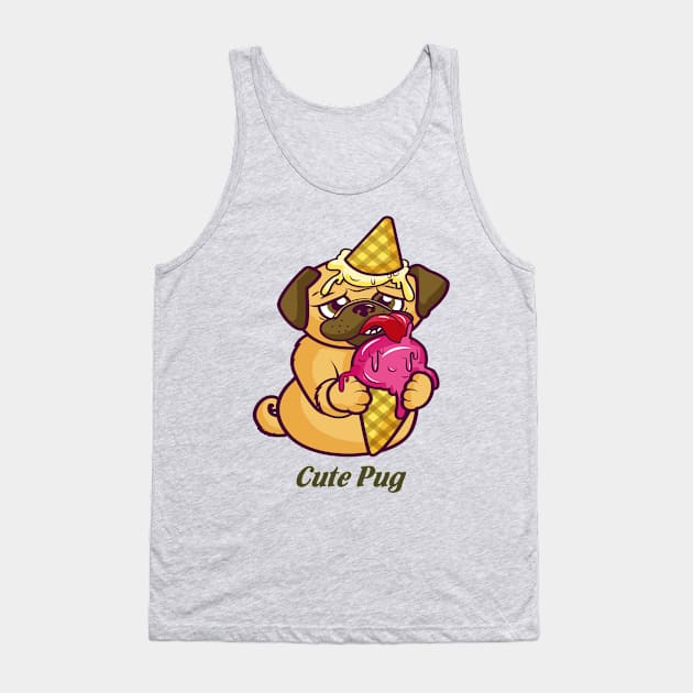 Cute pug Tank Top by This is store